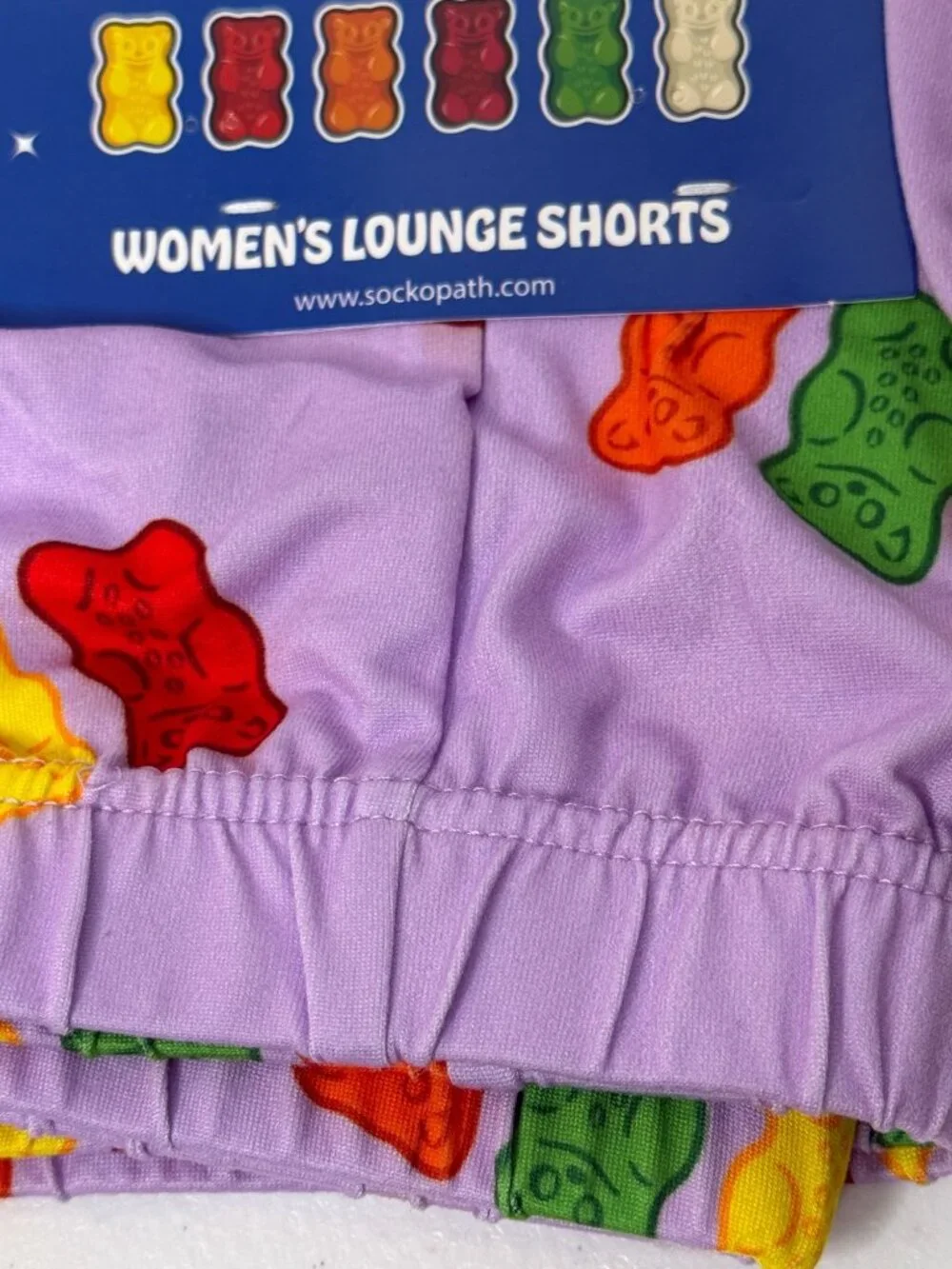 Haribo Gummy Bear Women's Lounge Shorts Purple Candy Print Size M